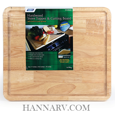 Camco 43753 RV Marine Oak Hardwood Stove Topper And Cutting Board
